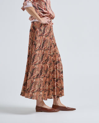 printed maxi pleated skirt