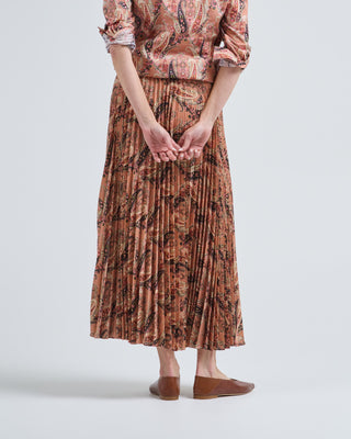 printed maxi pleated skirt