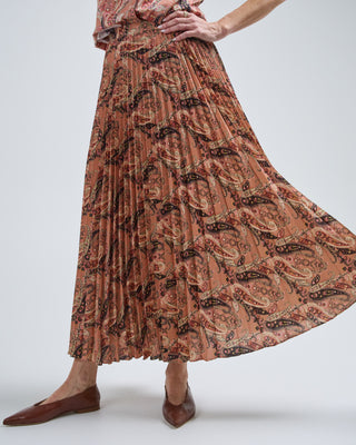 printed maxi pleated skirt