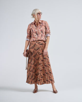 printed maxi pleated skirt