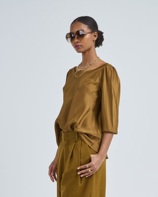 puff silk shirt