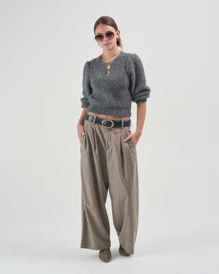 puff sleeve pullover sweater