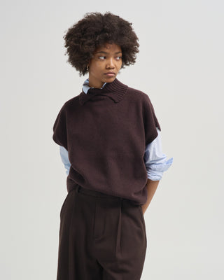 puff sleeveless pullover sweater