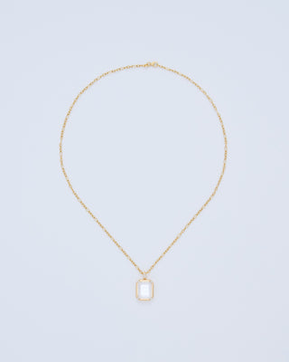 quatro baguette figaro locket necklace set