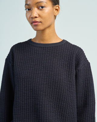 quilted crew neck top