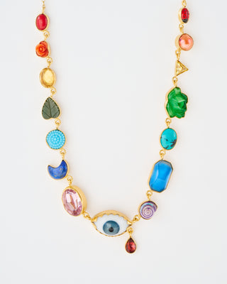 rainbow eye teardrop charm necklace