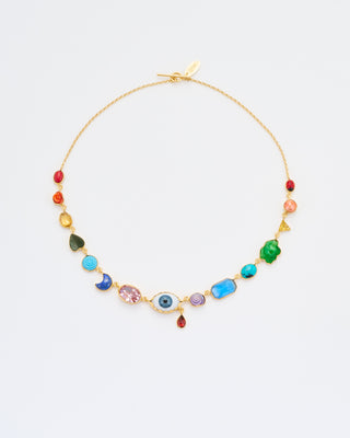 rainbow eye teardrop charm necklace