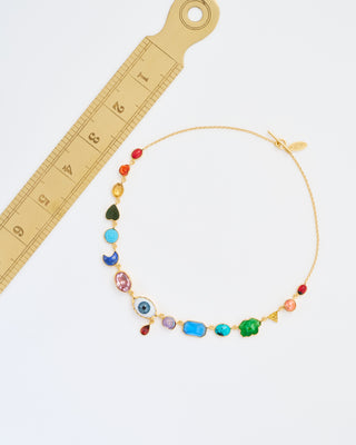 rainbow eye teardrop charm necklace