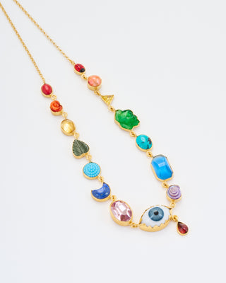 rainbow eye teardrop charm necklace