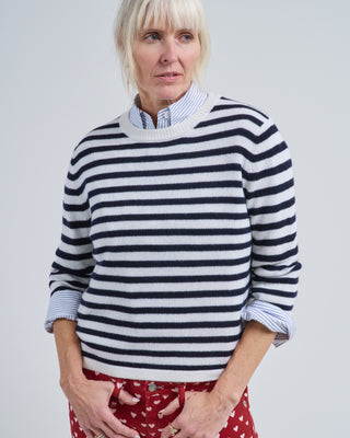rd long sleeve crew neck striped sweater