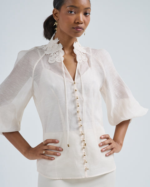 PENTAGON LACE COLLAR BLOUSE　　AMERI Ameri（アメリ）の「PENTAGON LACE COLLAR BLOUSE（シャツ/ブラウス
