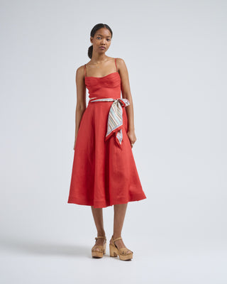 rebellion tuck midi dress