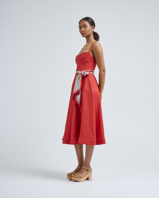 rebellion tuck midi dress