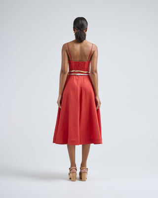 rebellion tuck midi dress