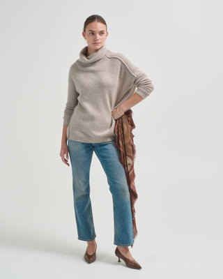 relaxed mockneck pullover sweater