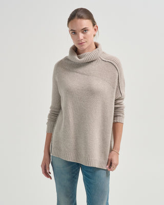 relaxed mockneck pullover sweater