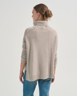 relaxed mockneck pullover sweater