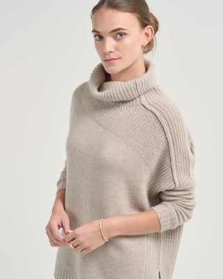 relaxed mockneck pullover sweater