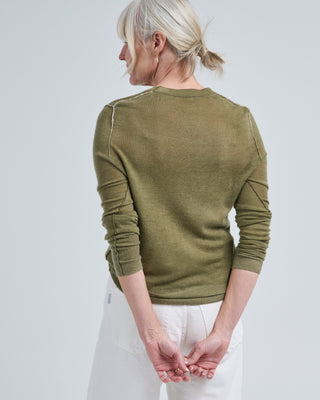 reversible printed crew sweater