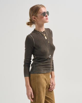reversible printed crew sweater