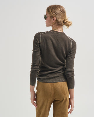 reversible printed crew sweater