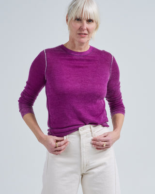 reversible printed crew sweater