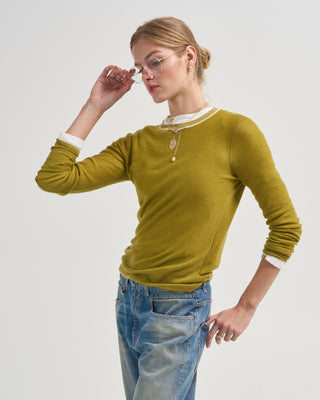 reversible printed crew sweater