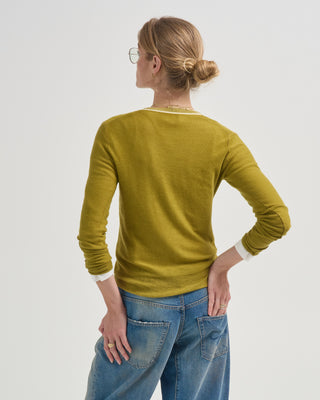 reversible printed crew sweater
