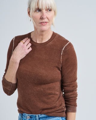 reversible printed crew sweater