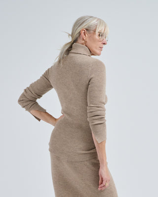 rib split turtleneck