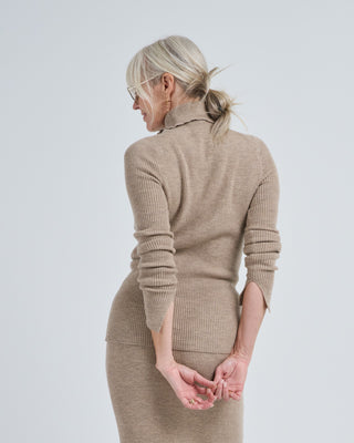 rib split turtleneck