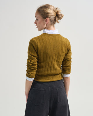 ribbed long sleeve sweater