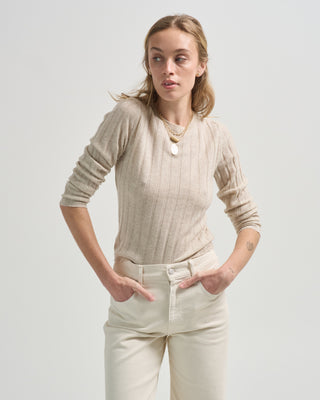 ribbed long sleeve sweater