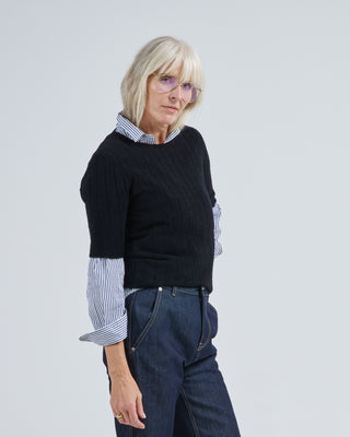 ribbed short sleeves