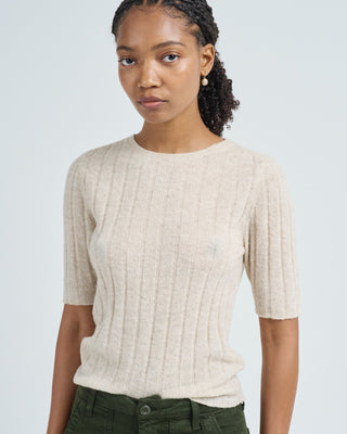 ribbed short sleeves