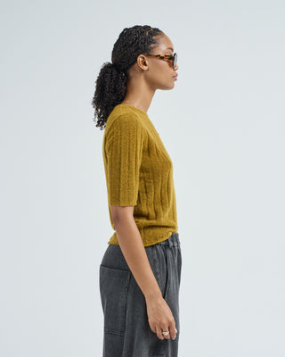 ribbed short sleeves