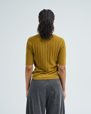 ribbed short sleeves