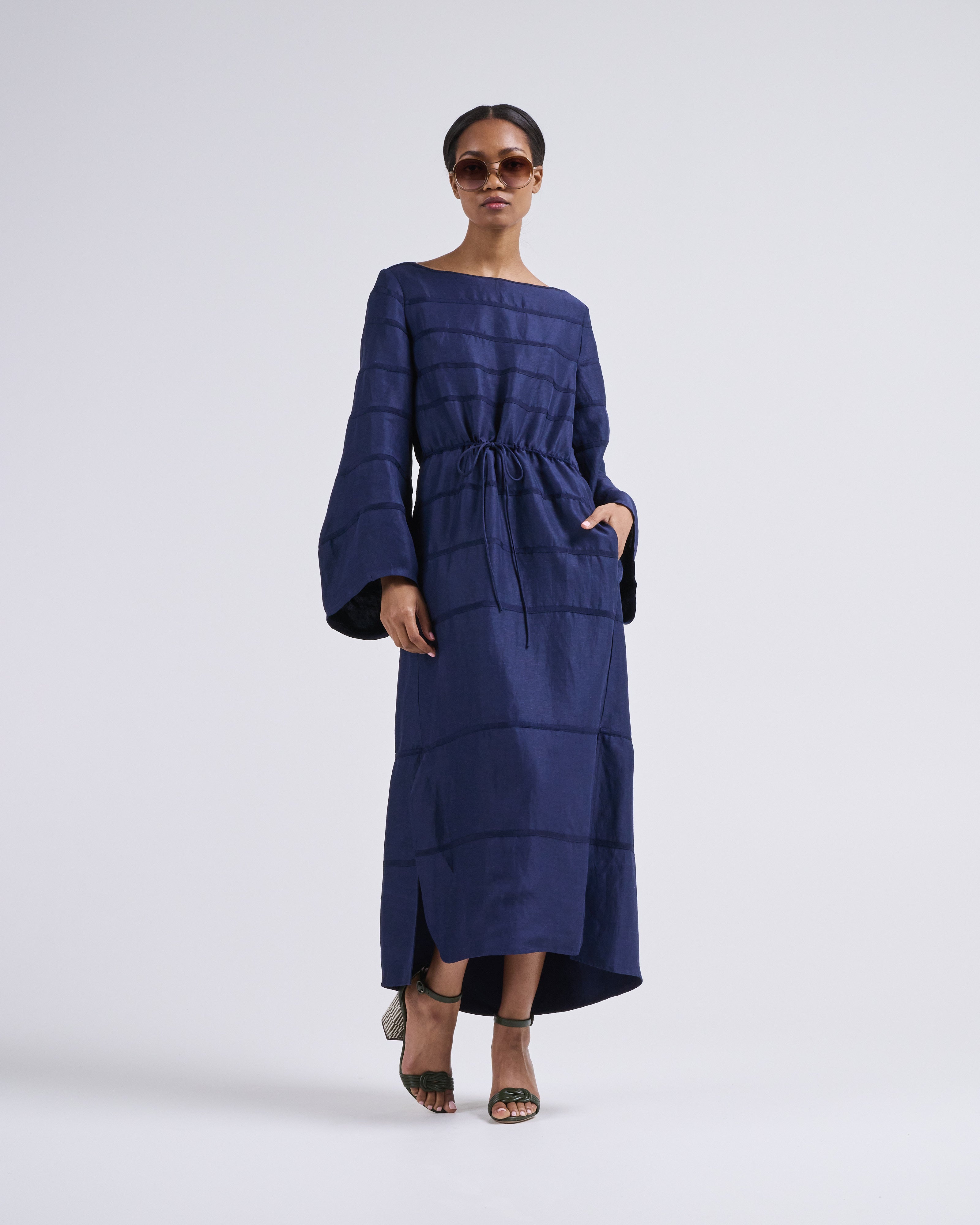 Rosie Assoulin Ribbon Caftan Dress Navy Rosie Assoulin Ribbon Caftan Dress Navy
