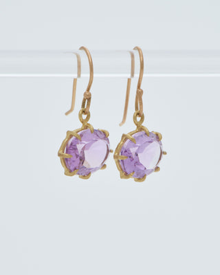 faceted oval rose lavender amethyst drop earrings