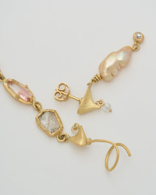 rose thorn mismatched drop earrings