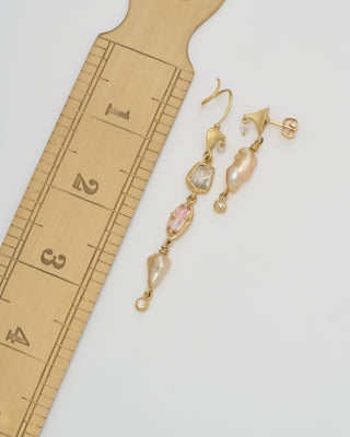 rose thorn mismatched drop earrings