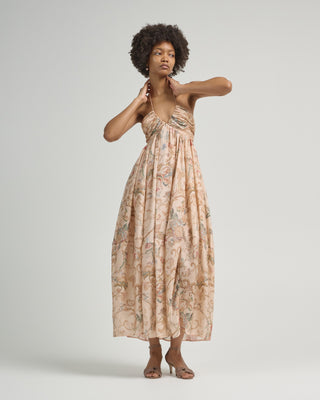 roselight halter maxi dress