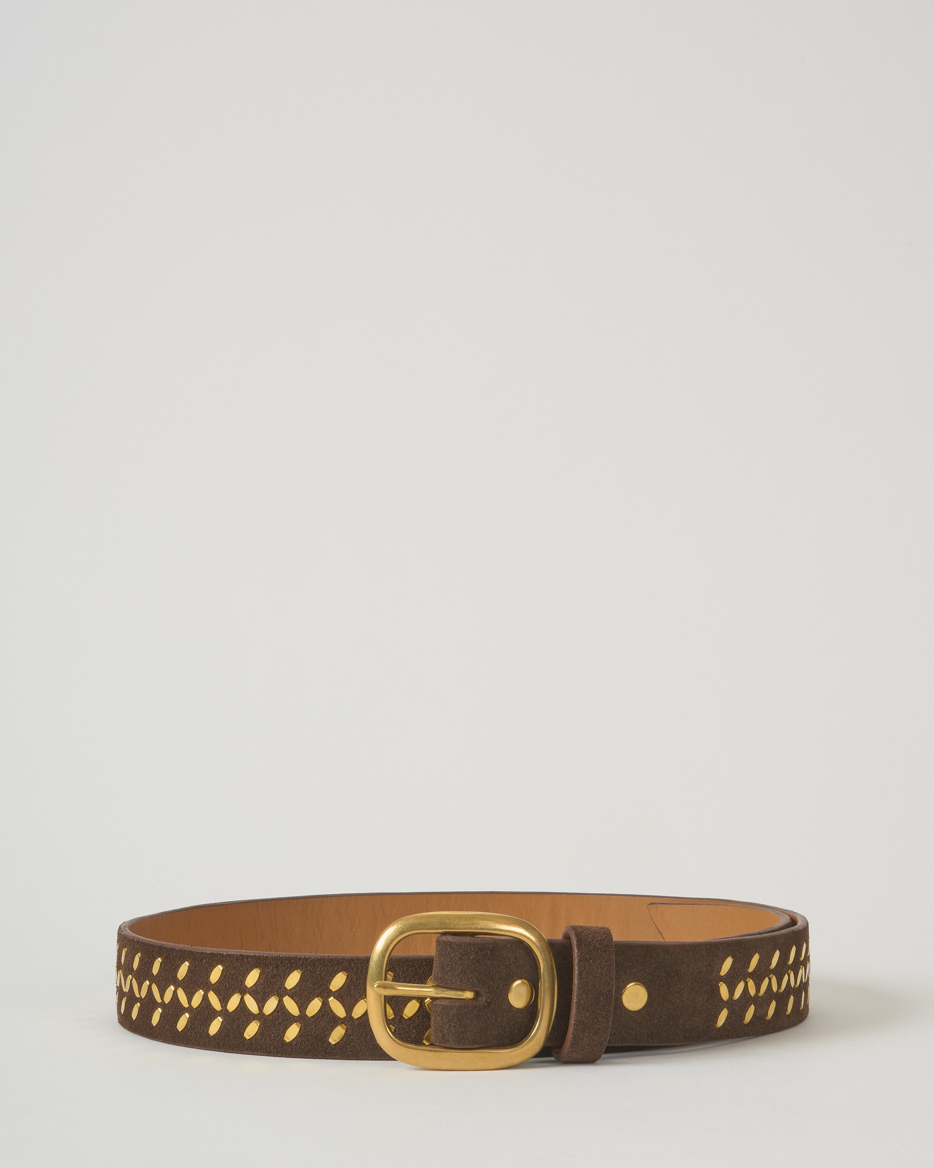 Calleen Cordero Rosi Belt Chocolate Suede With Brass