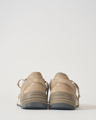 running dad mesh and suede upper laminated leather star sneaker