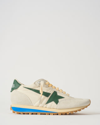 running marathon net upper suede toe and spur leather star sneaker