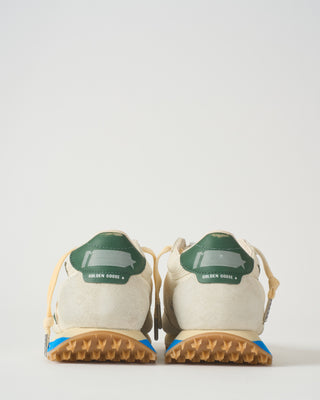 running marathon net upper suede toe and spur leather star sneaker