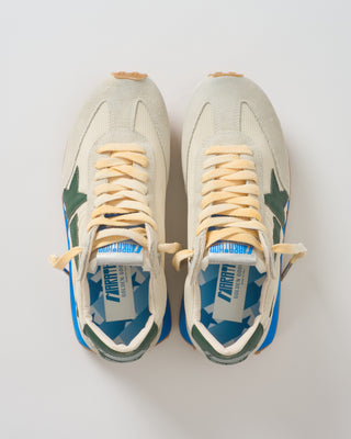 running marathon net upper suede toe and spur leather star sneaker
