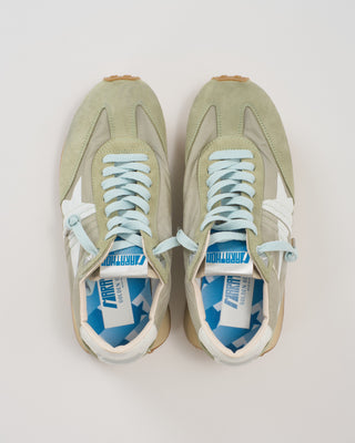 running marathon nylon upper suede toe printed star sneaker