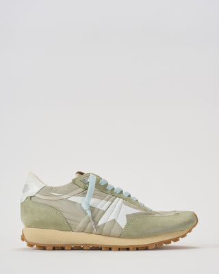 running marathon nylon upper suede toe printed star sneaker