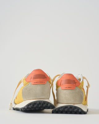 running marathon suede toe and spur printed star leather heel sneaker